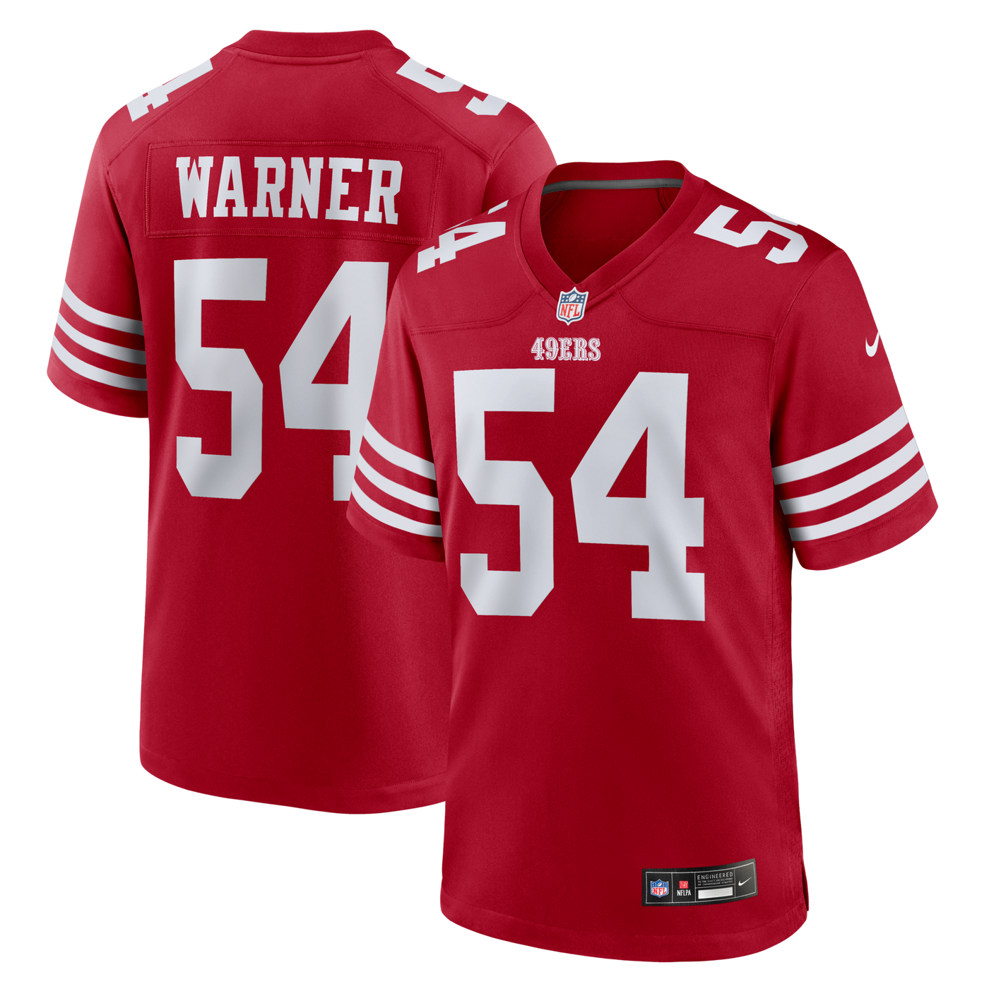 San Francisco 49ers Fred Warner Nike Scarlet Team Game Player Jersey