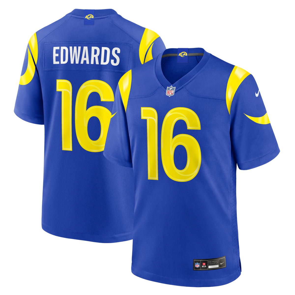 Los Angeles Rams Tru Edwards Royal Team Game Jersey