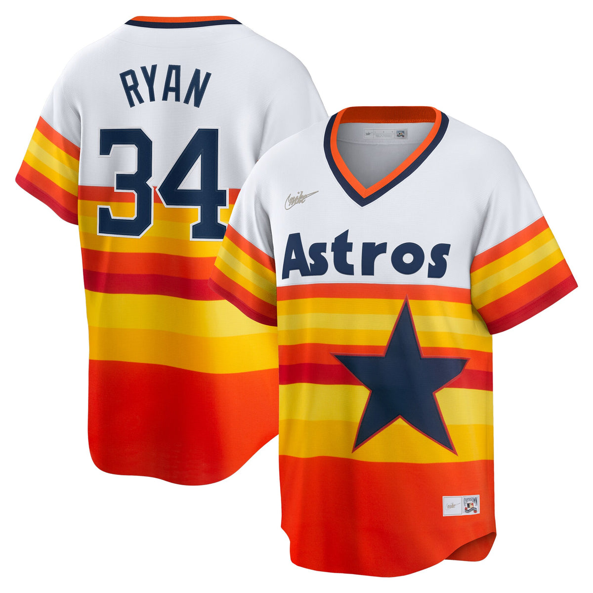 Houston Astros Nolan Ryan White Home Cooperstown Collection Player Jersey