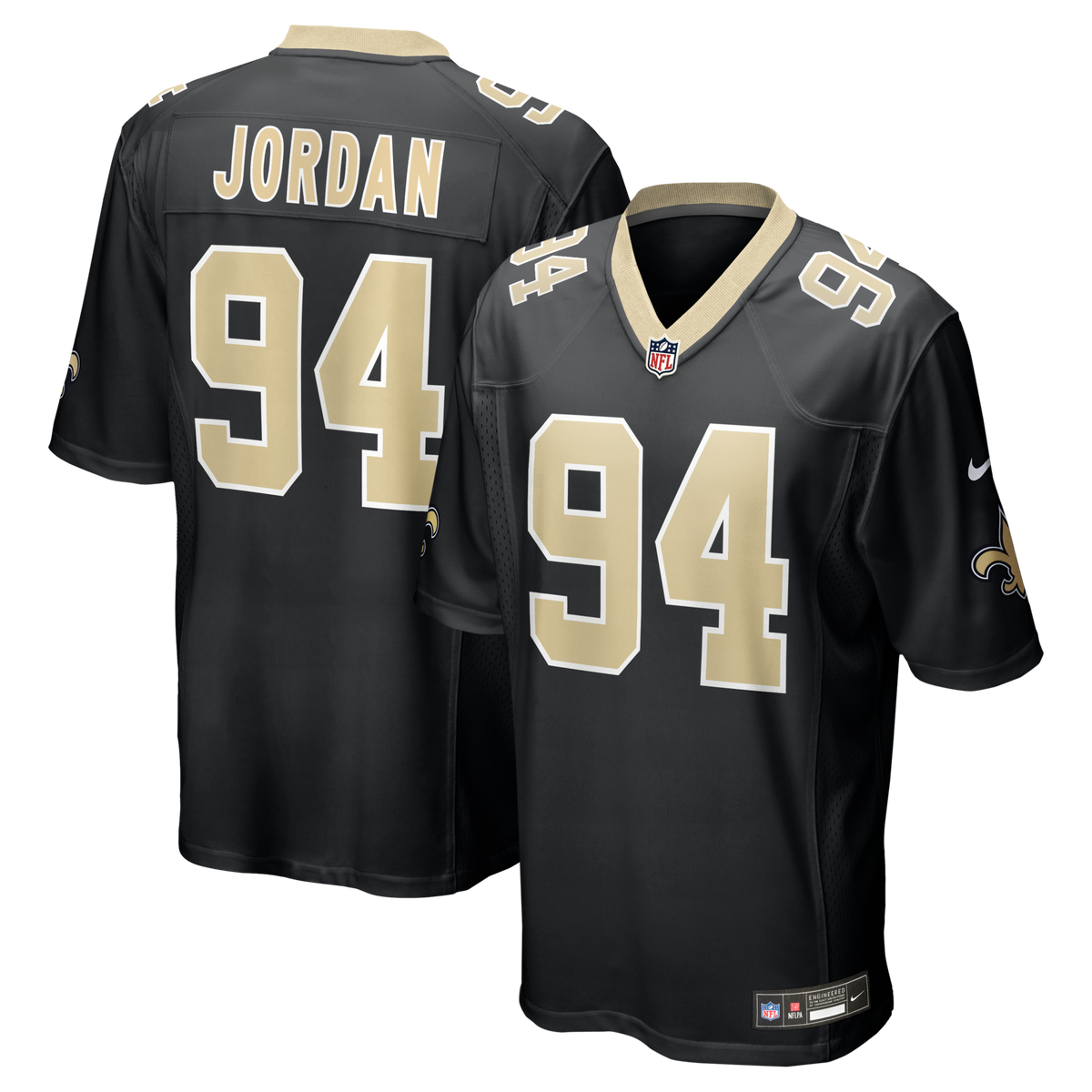 New Orleans Saints Cameron Jordan Black Team Game Jersey