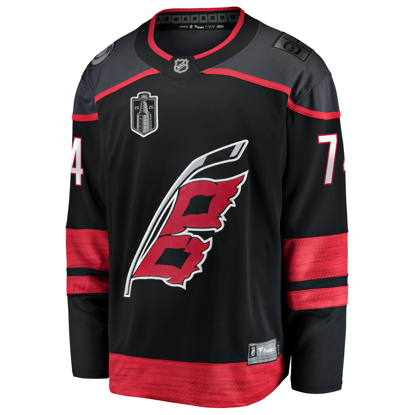 Carolina Hurricanes Jaccob Slavin Fanatics Black 2026 Stanley Cup Final Home Breakaway Jersey