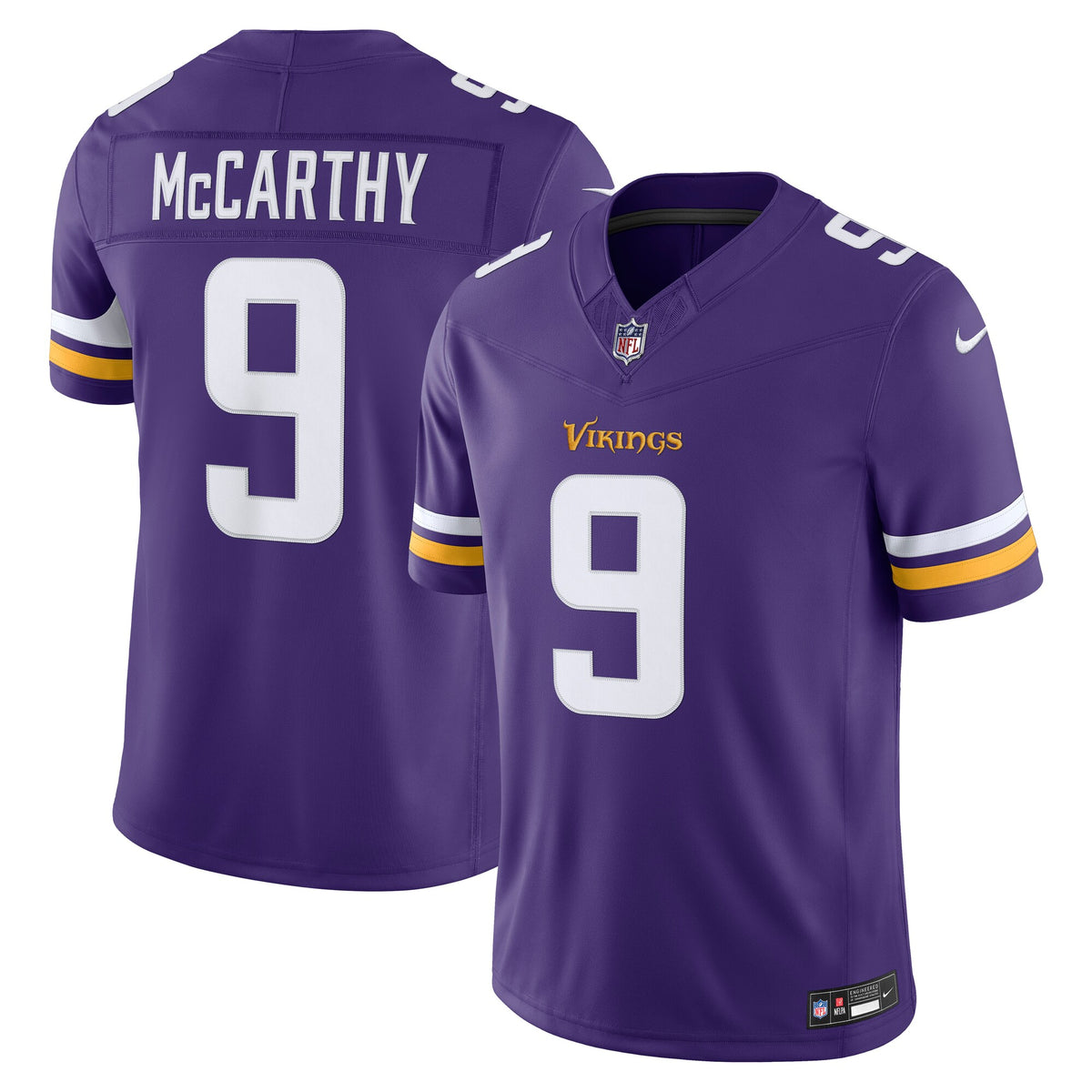 Minnesota Vikings J.J. McCarthy Purple Team Vapor F.U.S.E. Stitched Limited Jersey