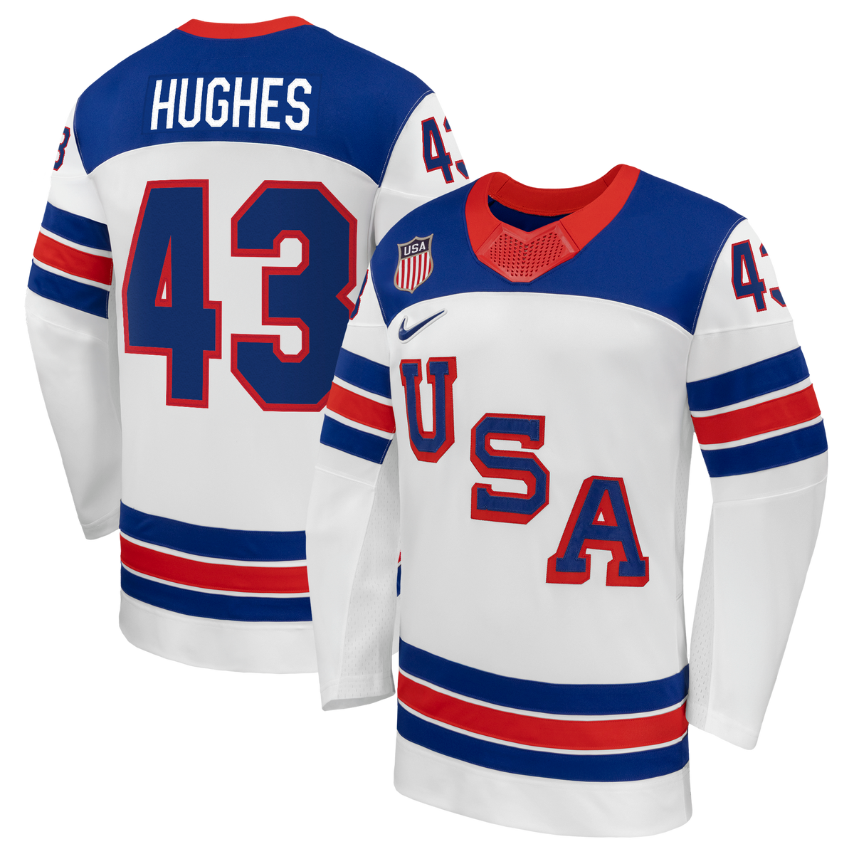 Quinn Hughes White US Hockey 2026 Away Replica Jersey