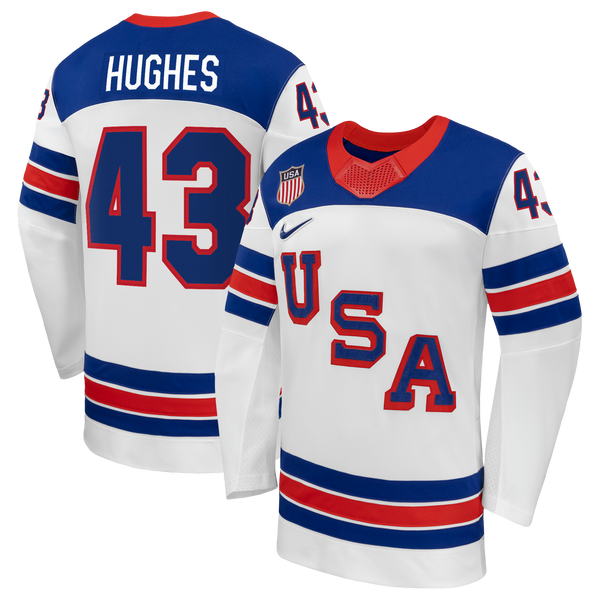 Quinn Hughes White US Hockey 2026 Away Replica Jersey