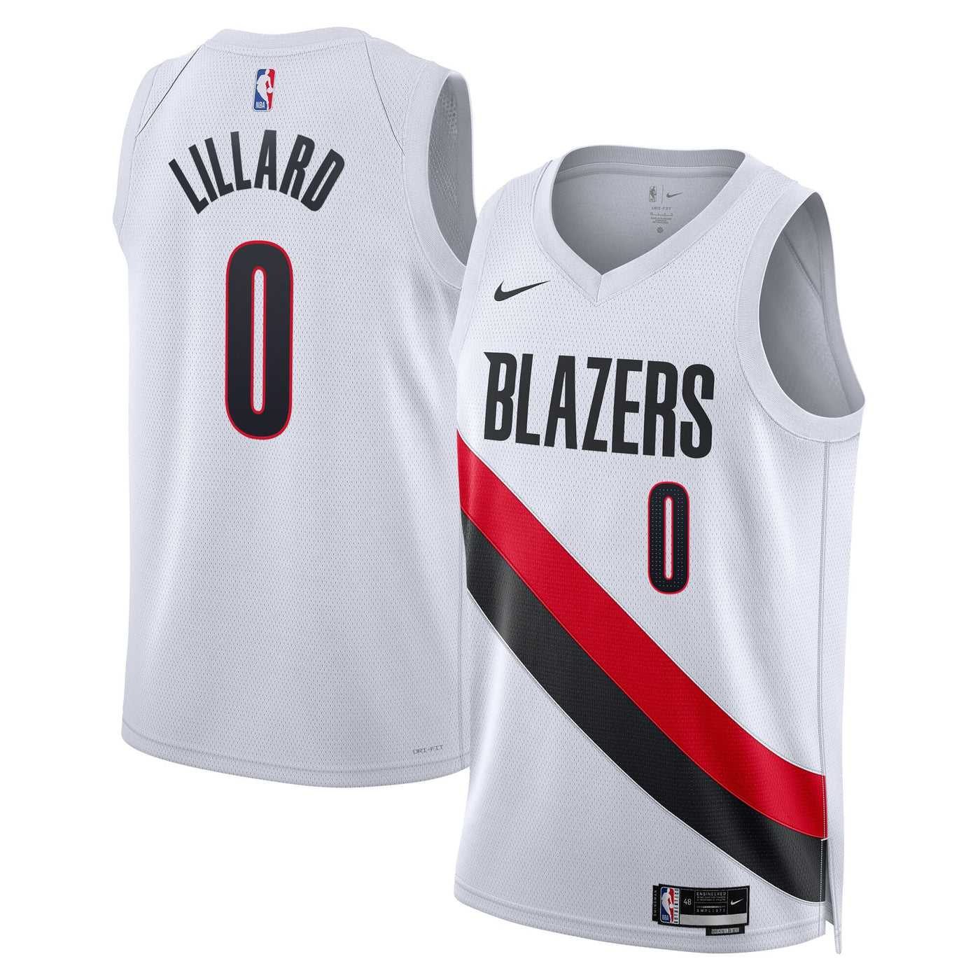 Portland Trail Blazers Nike Replica Association Edition Swingman Jersey - White - Damian Lillard
