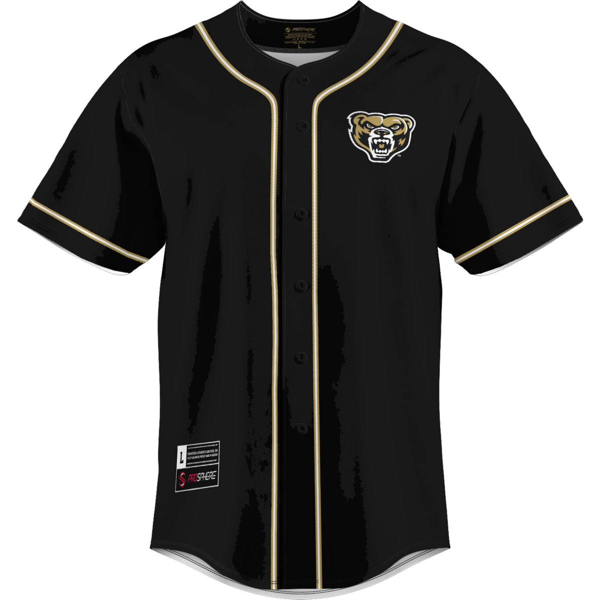 Oakland Golden Grizzlies GameDay Greats Lightweight Baseball Jersey - Black