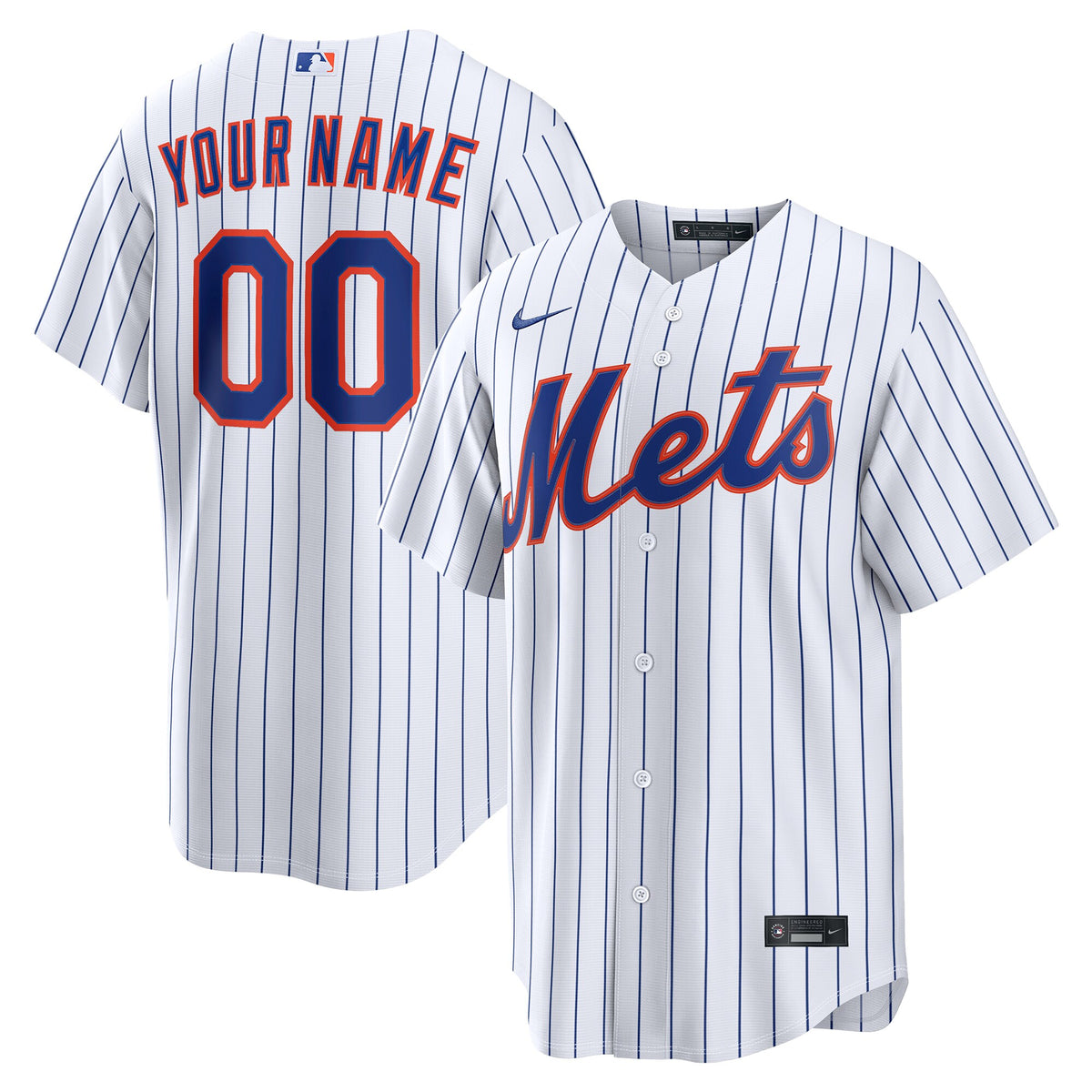 New York Mets White Home Replica Custom Jersey
