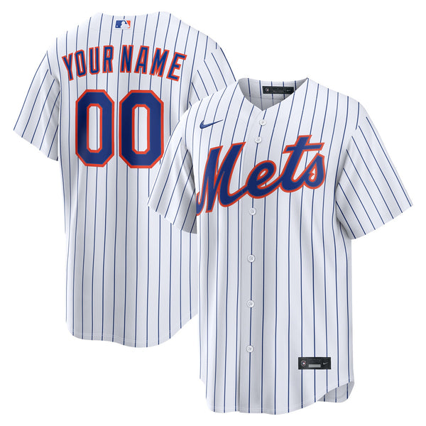 New York Mets White Home Replica Custom Jersey