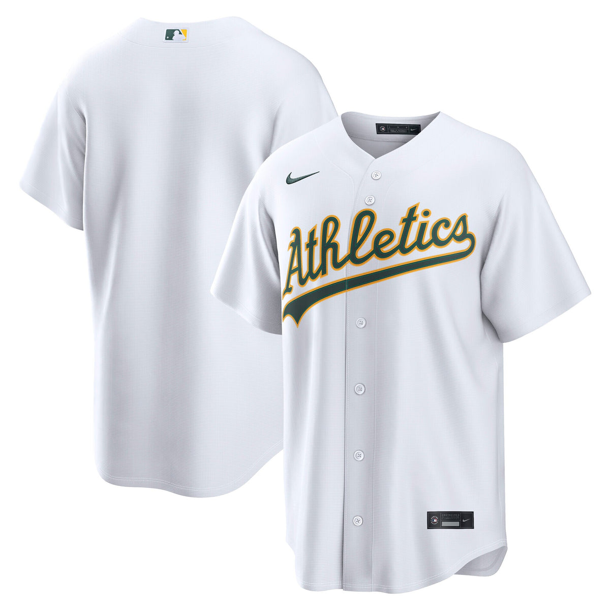 Athletics White Home Replica Jersey