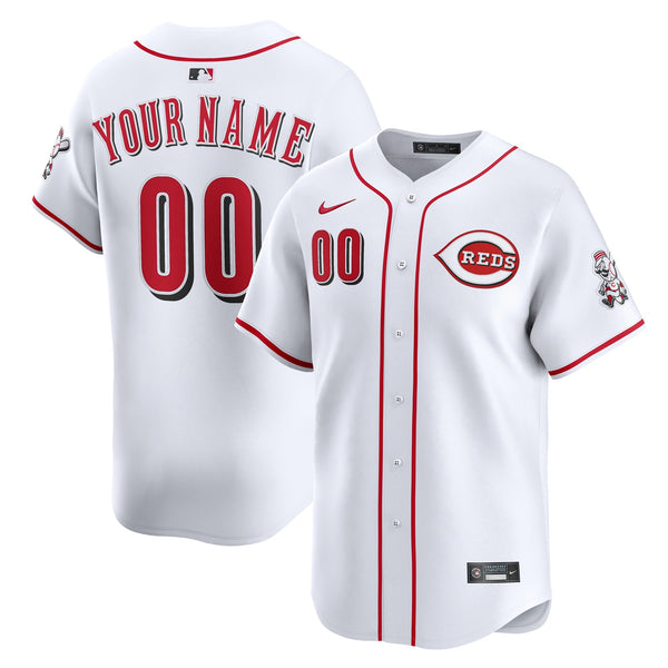 Cincinnati Reds White Home Limited Custom Jersey