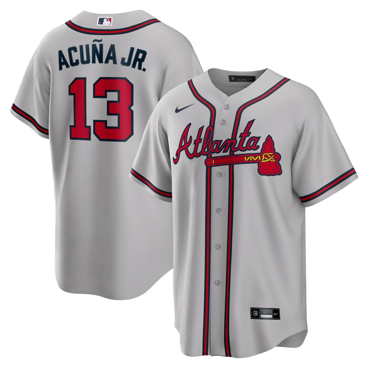 Atlanta Braves Ronald Acuna Jr. Gray Road Replica Player Name Jersey