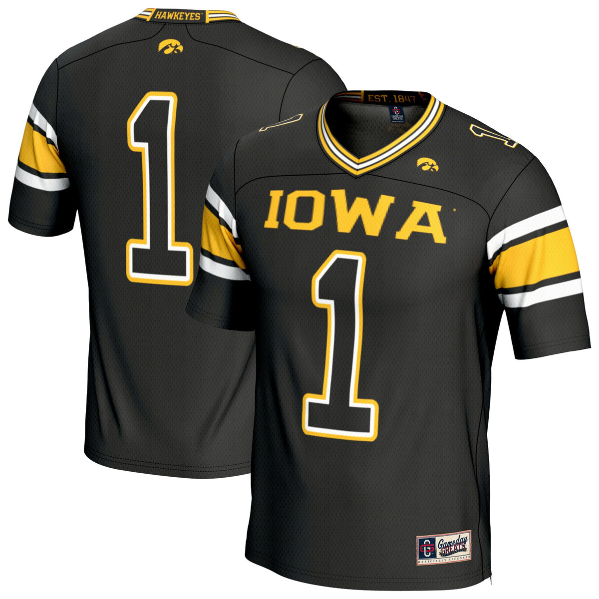 Iowa Hawkeyes GameDay Greats Lightweight Collegiate Football Fashion Jersey - Black