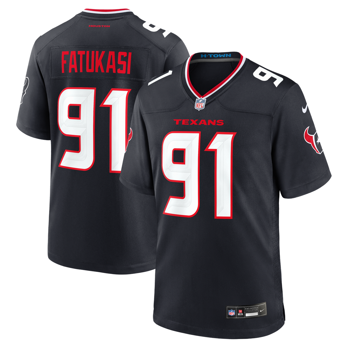 Houston Texans Folorunso Fatukasi Navy Team Game Jersey