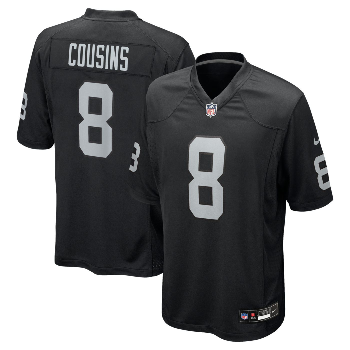 Las Vegas Raiders Kirk Cousins Nike Black Team Game Jersey
