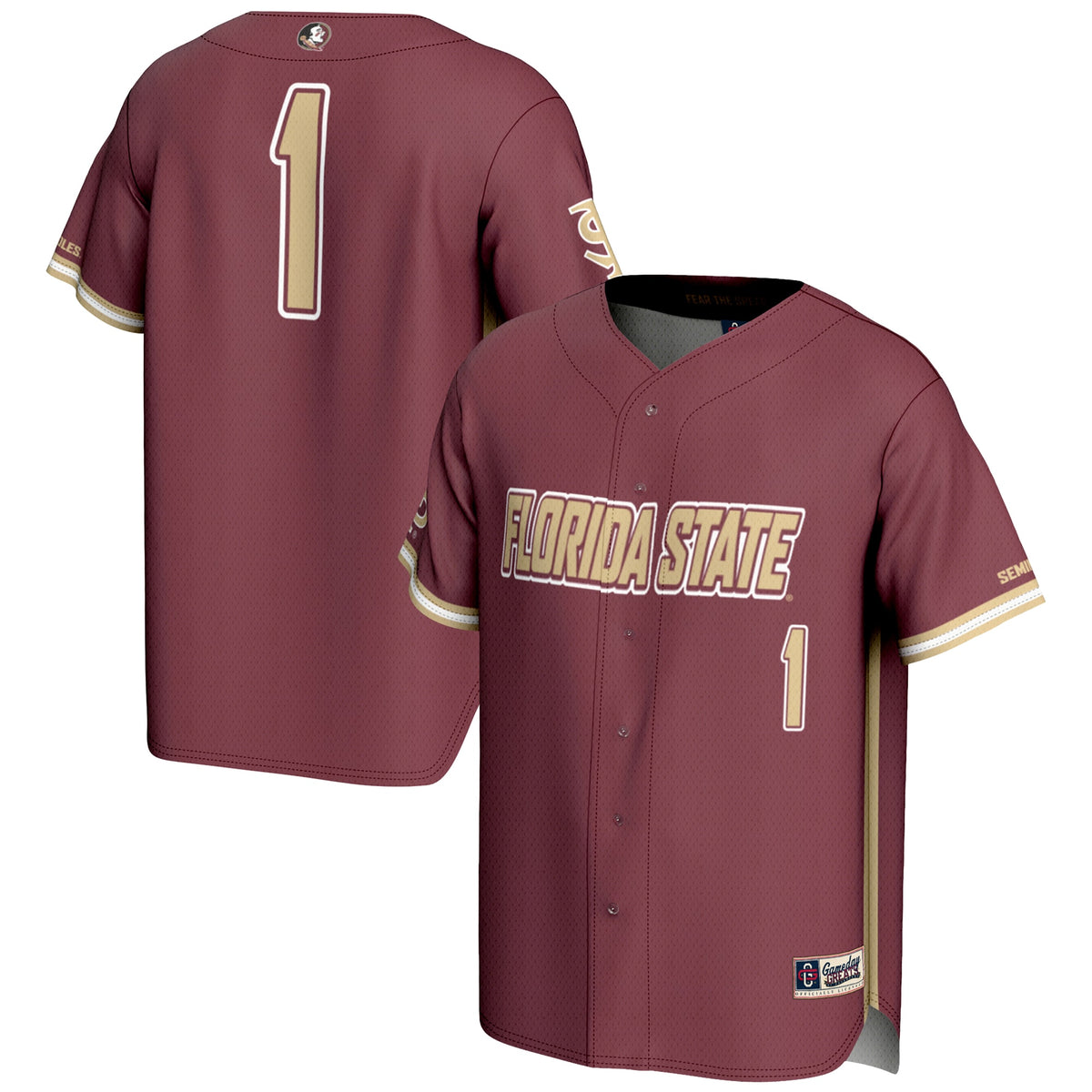 #1 Florida State Seminoles GameDay Greats Lightweight Baseball Jersey - Garnet