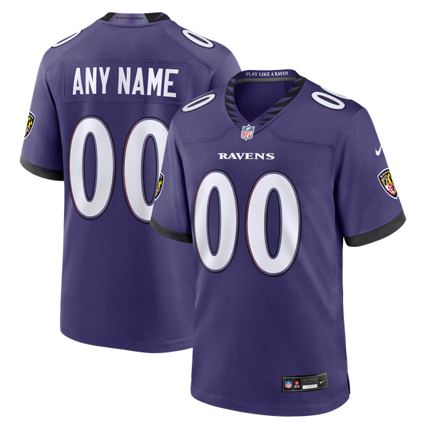 Baltimore Ravens Purple Custom Game Jersey