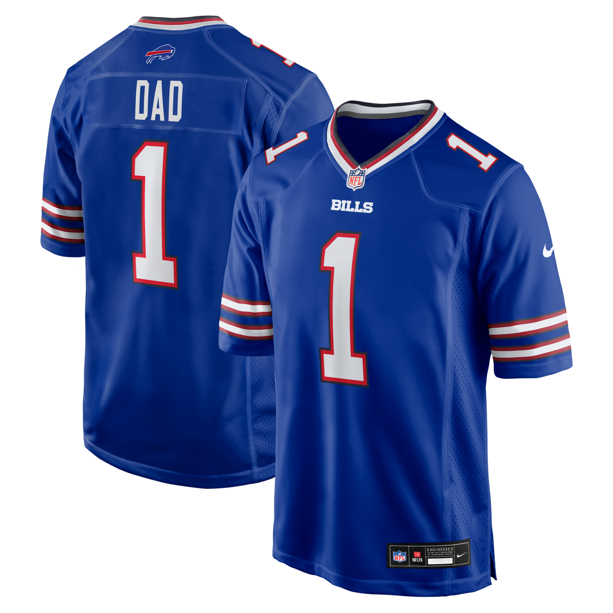 Buffalo Bills Number 1 Dad Royal Game Jersey