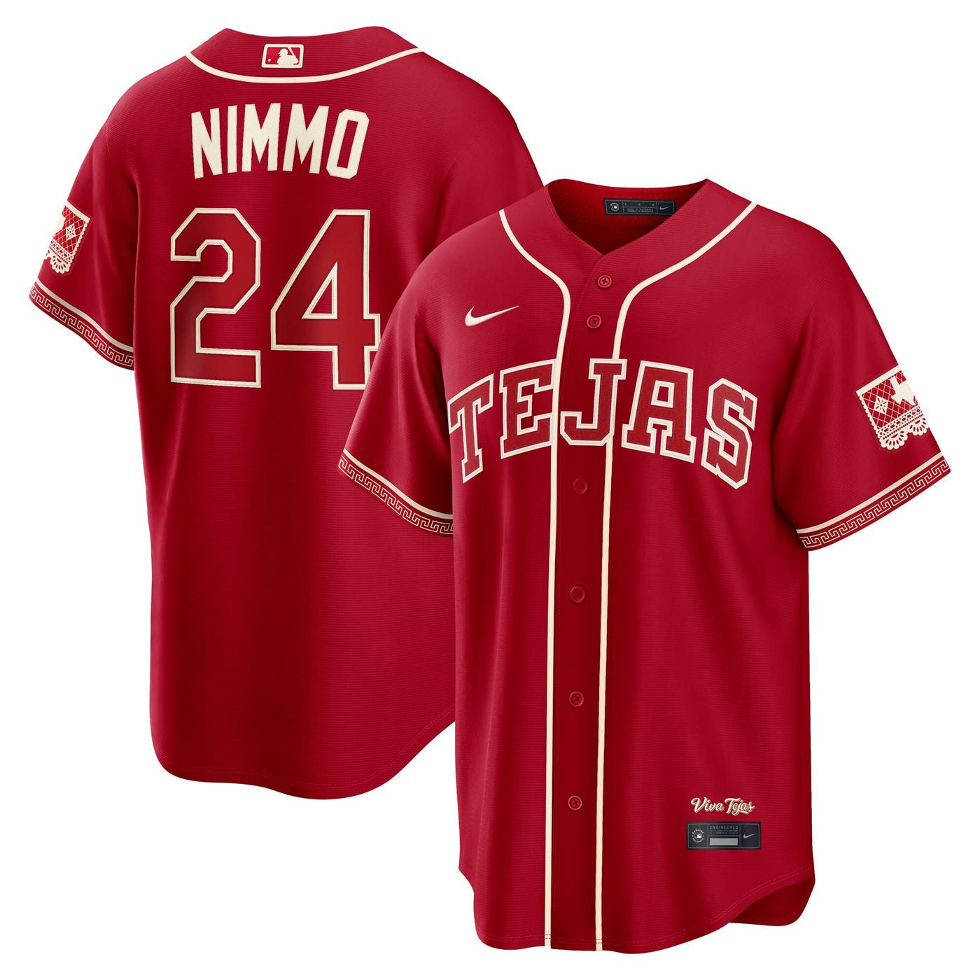 Texas Rangers Brandon Nimmo Nike Red 2026 City Connect Stadium Jersey
