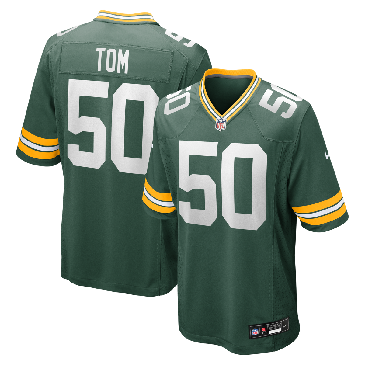 Green Bay Packers Zach Tom Green Game Player Jersey