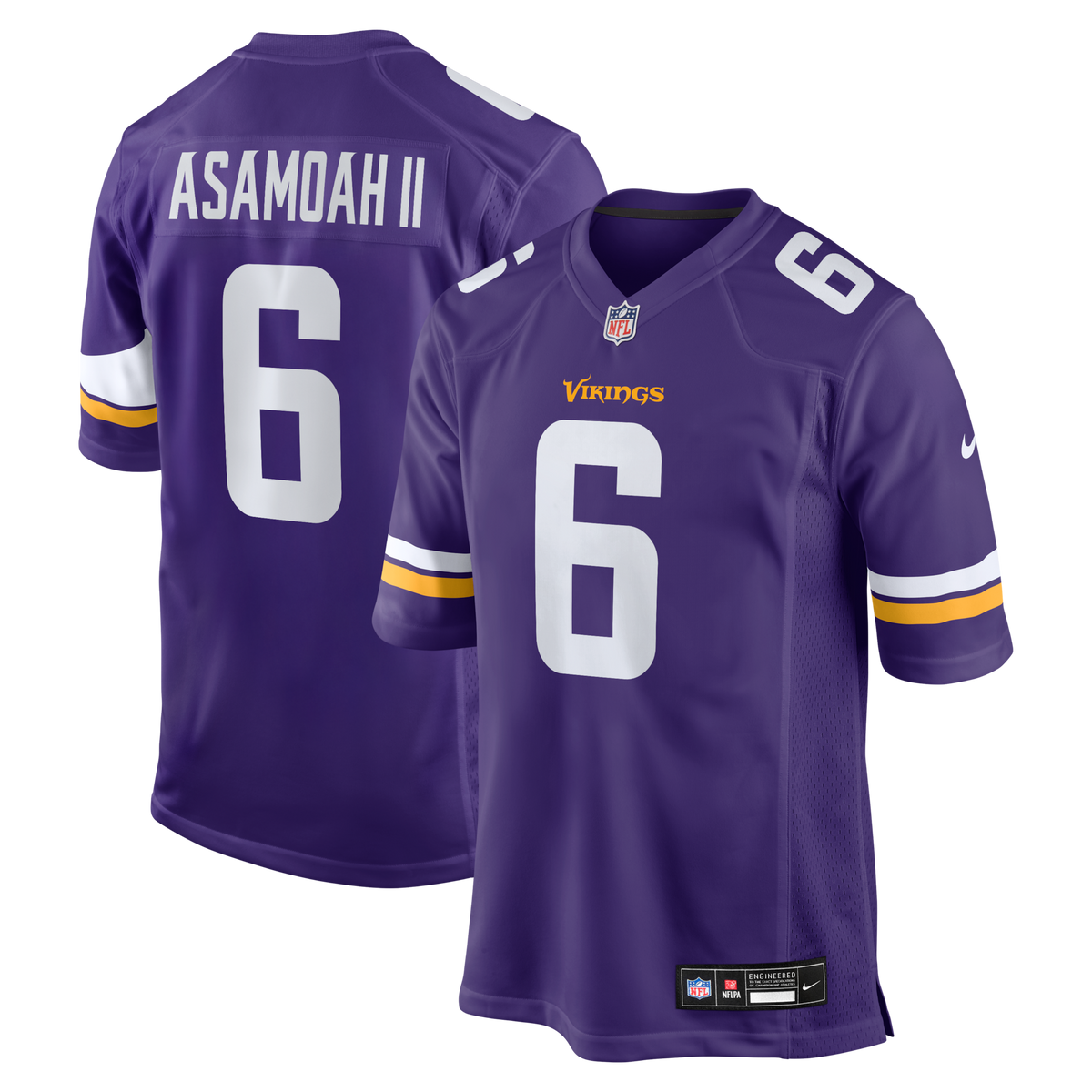 Minnesota Vikings Brian Asamoah II Purple Game Jersey
