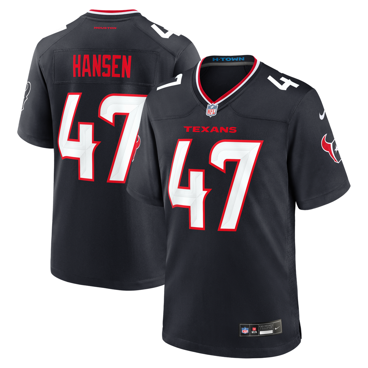 Houston Texans Louis Hansen Navy Team Game Jersey