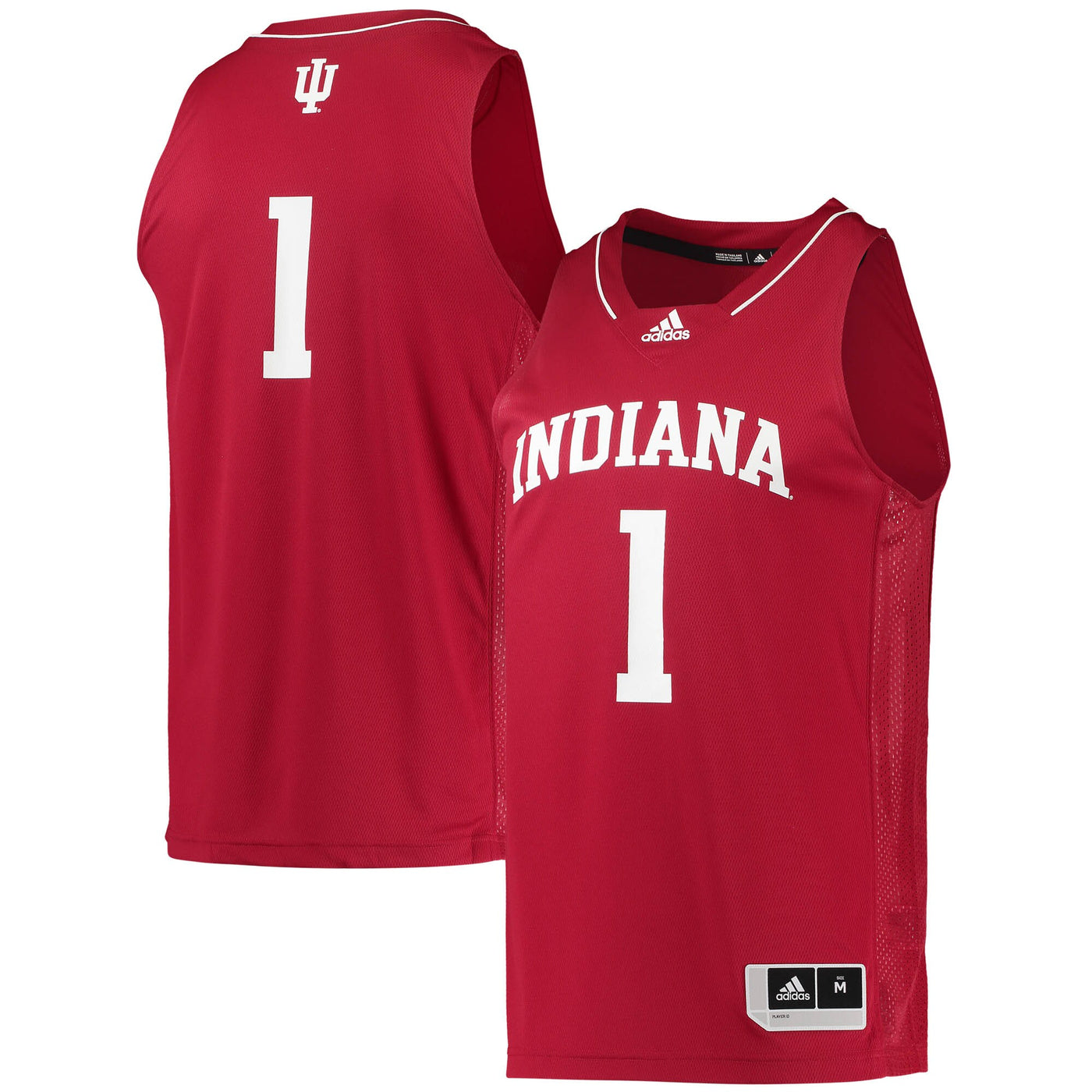adidas #1 Crimson Indiana Hoosiers Team Swingman Basketball Jersey