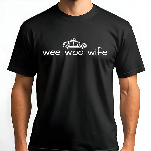 Funny Police Wife Sweatshirt | Wee Woo Wife Graphic | Cozy Cotton Blend | Law Enforcement Cop Wife Gift