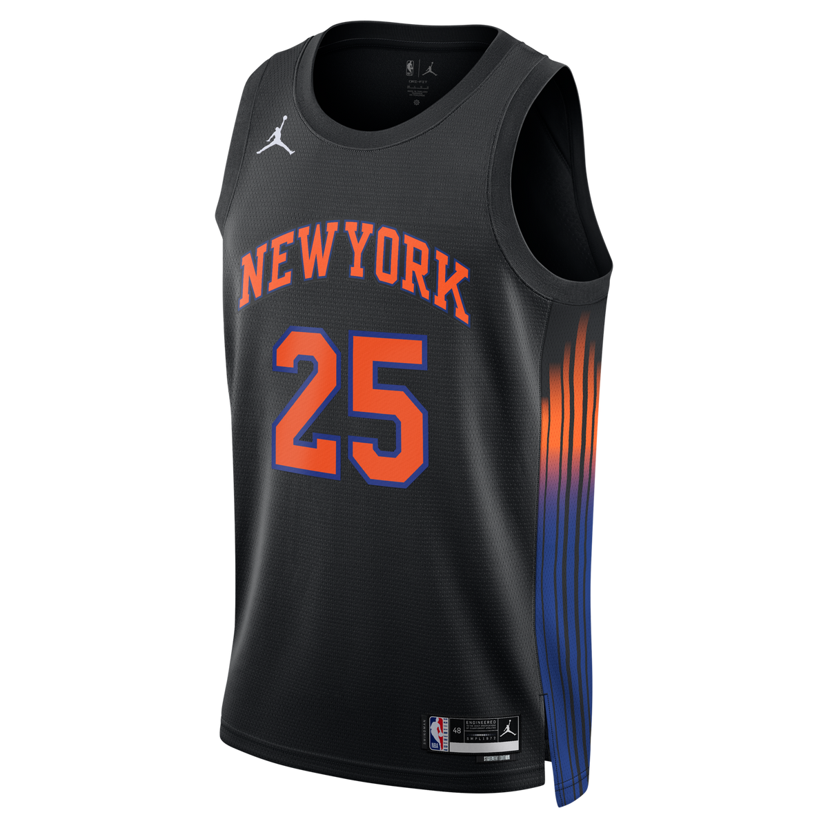 New York Knicks Jordan Brand Statement Edition Jersey - Black - Mikal Bridges -