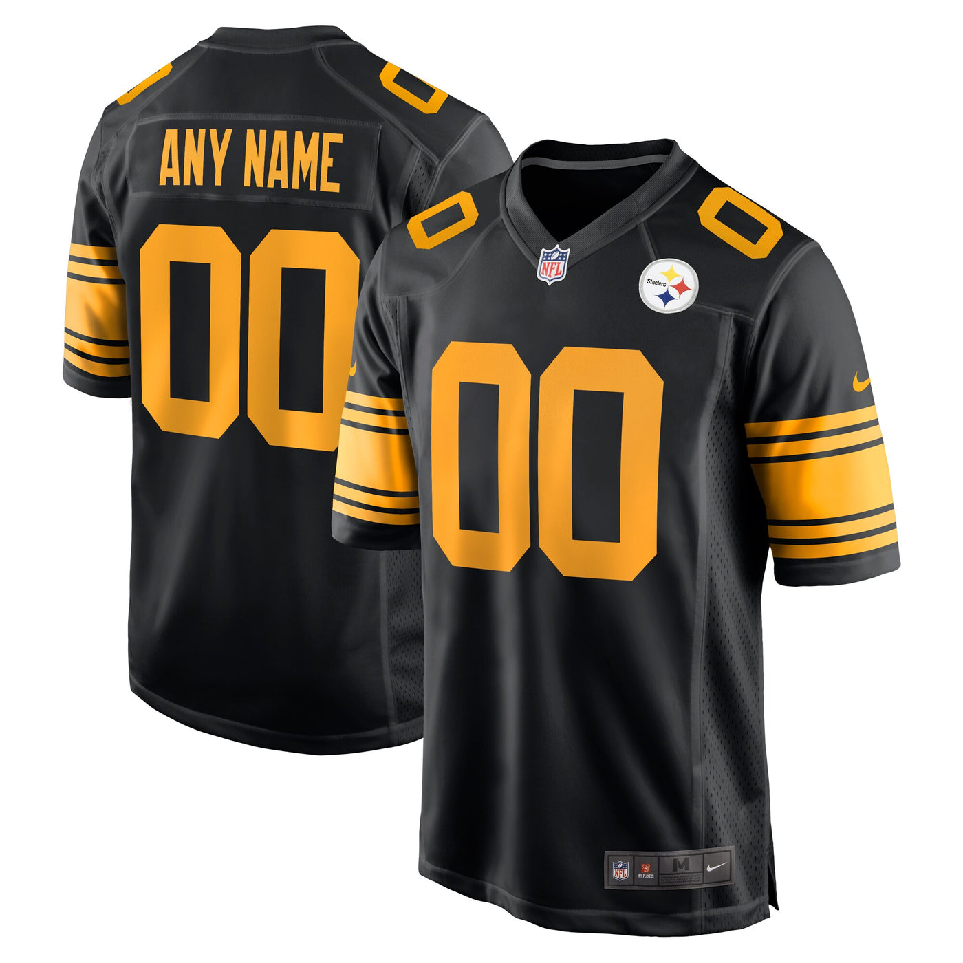 Pittsburgh Steelers Nike Black Alternate Custom Game Jersey
