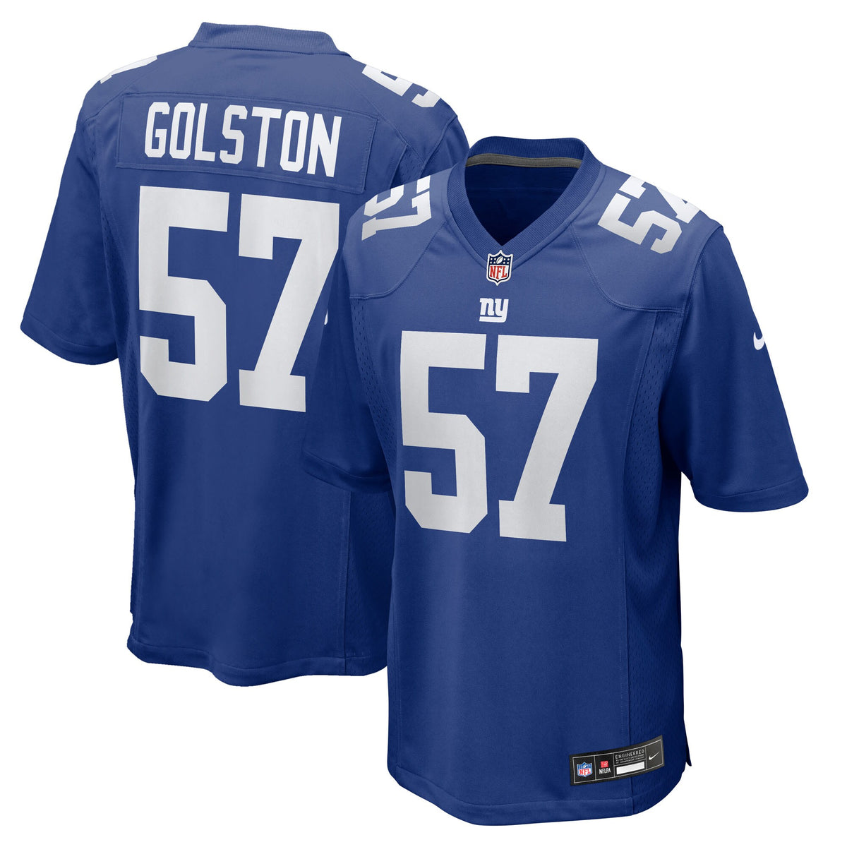 New York Giants Chauncey Golston Royal Team Game Jersey