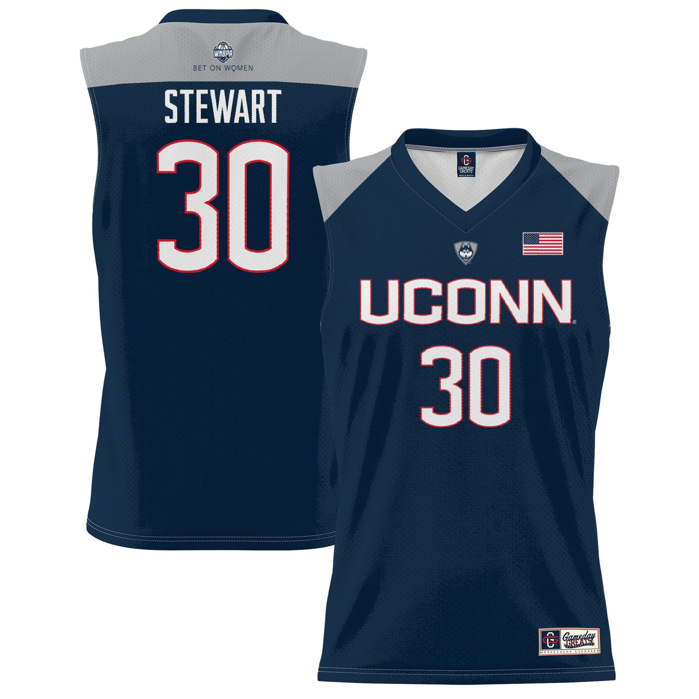 GameDay Greats Breanna Stewart Navy UConn Huskies Lightweight Basketball Alumni Jersey