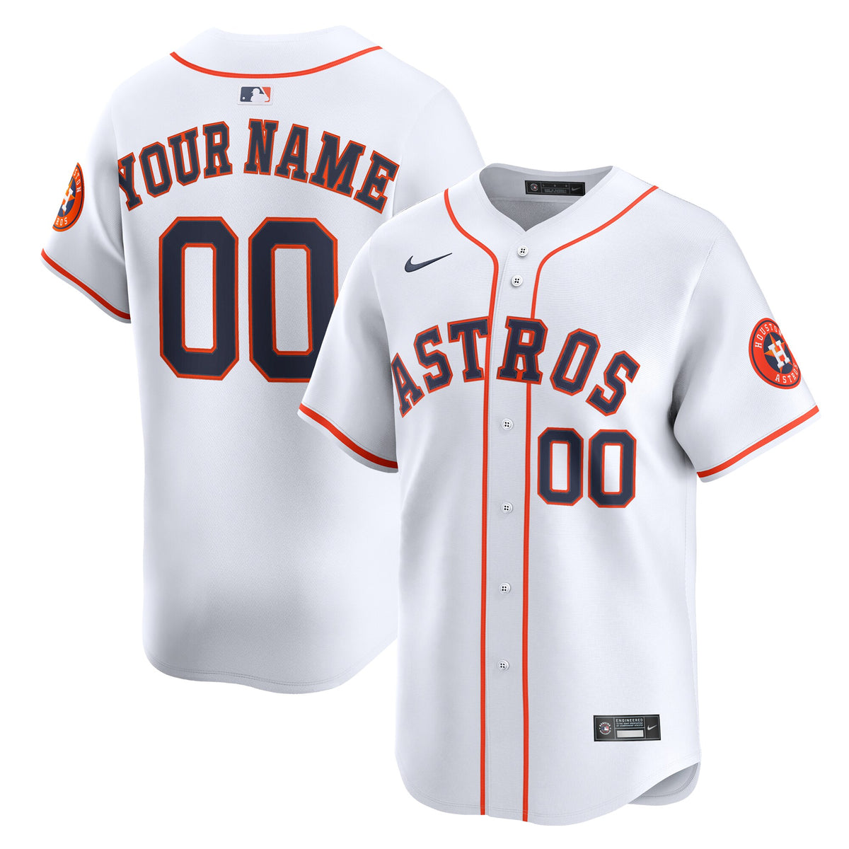 Houston Astros White Home Limited Custom Jersey