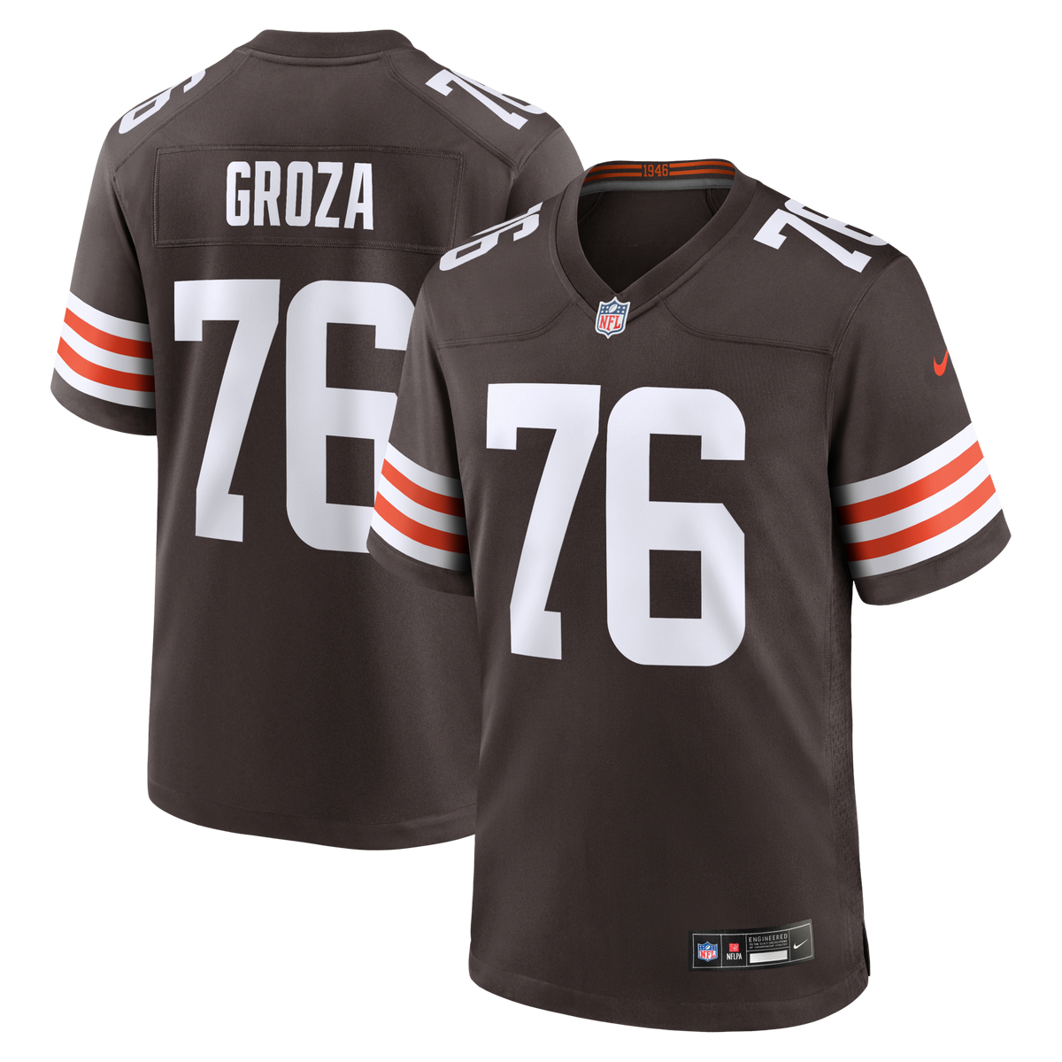 Cleveland Browns Lou Groza Brown Game Retired Player Jersey
