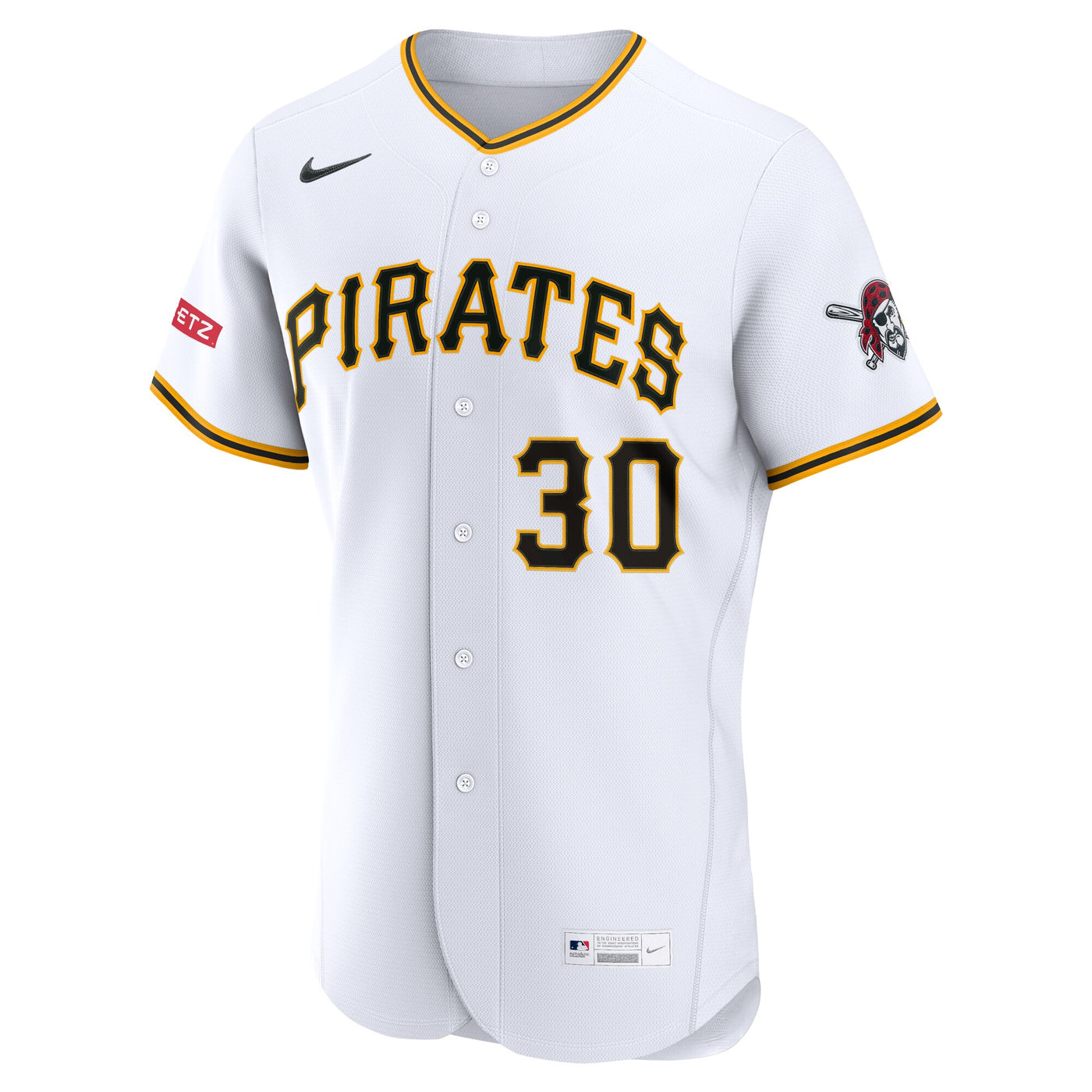 Pittsburgh Pirates Paul Skenes Nike White Home Authentic Sponsor Patch Jersey