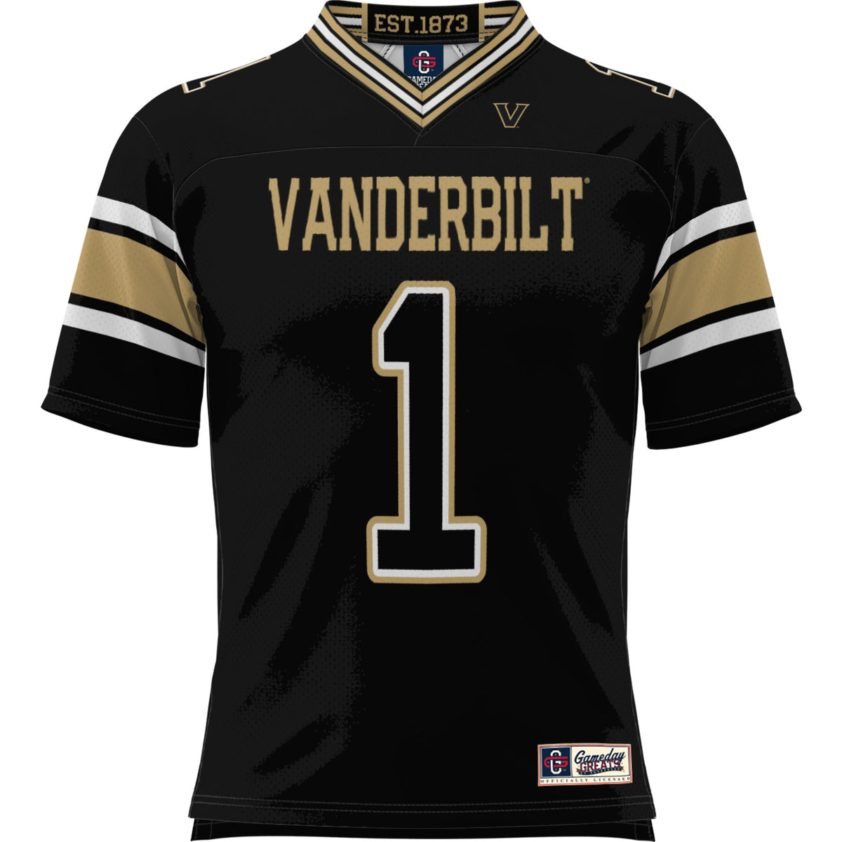 #1 Vanderbilt Commodores GameDay Greats Football Jersey - Black