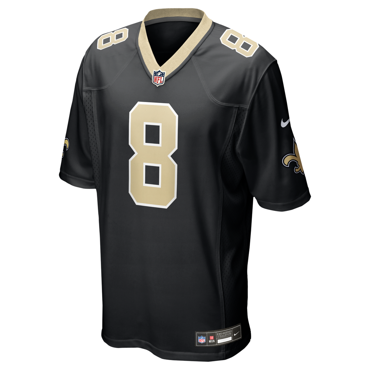 New Orleans Saints Archie Manning Black Game Retired Player Jersey