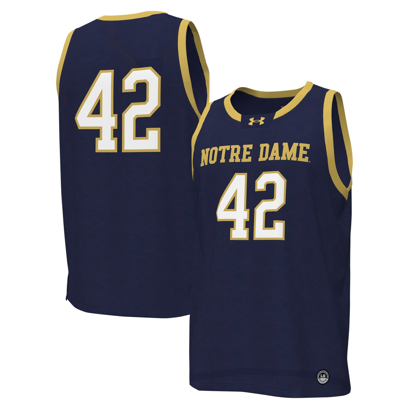 Under Armour #42 Navy Notre Dame Fighting Irish Replica Basketball Jersey