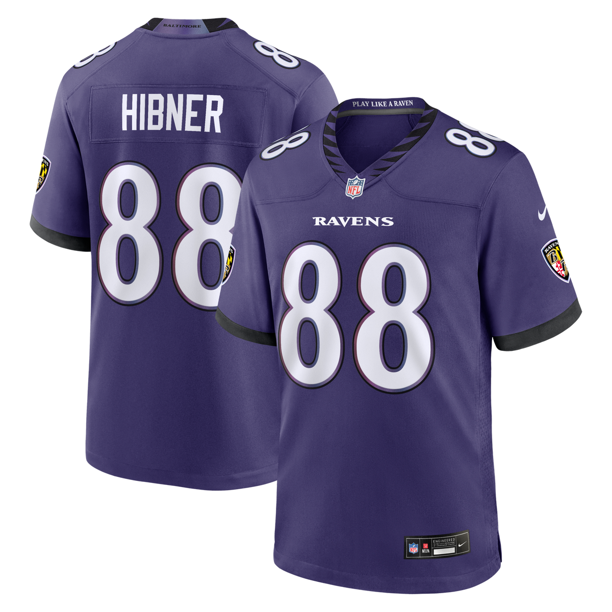 Baltimore Ravens Matthew Hibner Purple Team Game Jersey