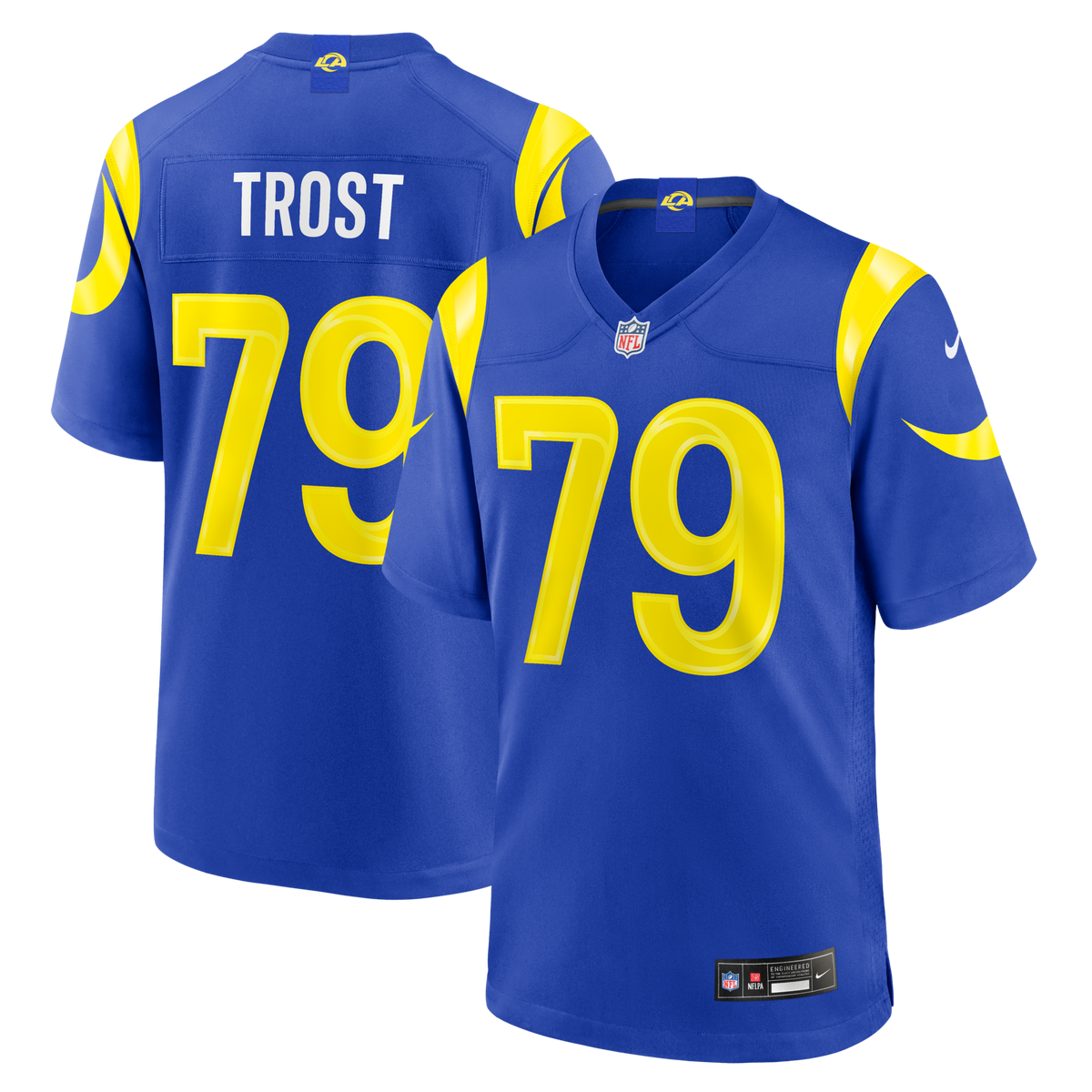 Los Angeles Rams Keagen Trost Royal Team Game Jersey