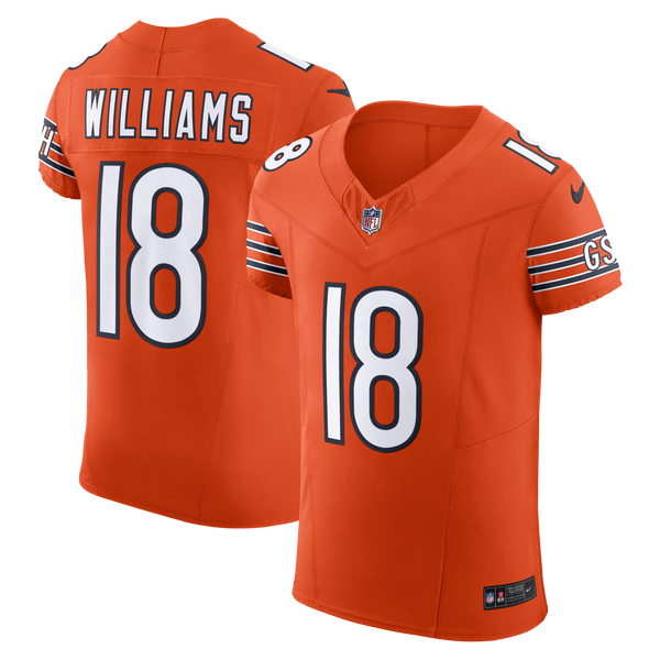 Chicago Bears Caleb Williams Orange Alternate Vapor F.U.S.E. Elite Jersey