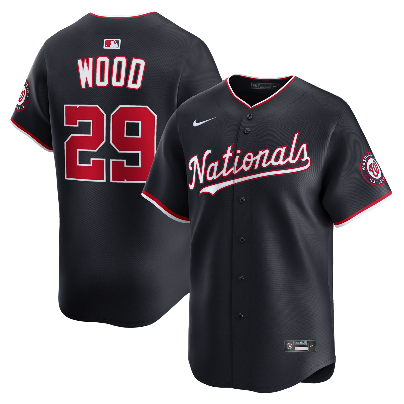 Washington Nationals James Wood Nike Navy Alternate Limited Player Jersey