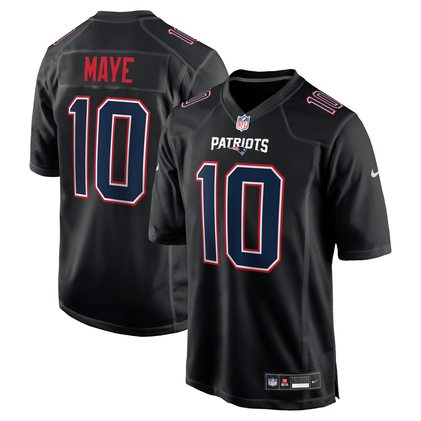 New England Patriots Drake Maye Nike Carbon Black Fashion Game Jersey