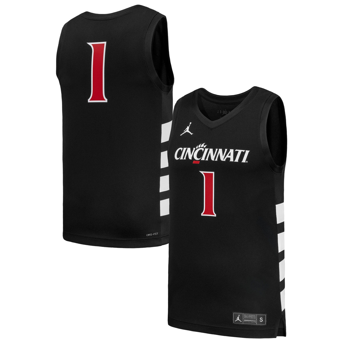#1 Cincinnati Bearcats Replica Basketball Jersey - Black