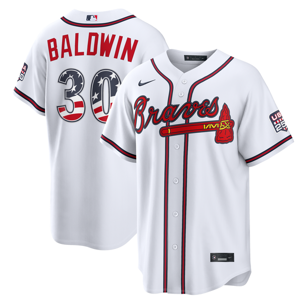 Fourth of July Atlanta Braves Drake Baldwin Nike White USA 250 Stadium Jersey
