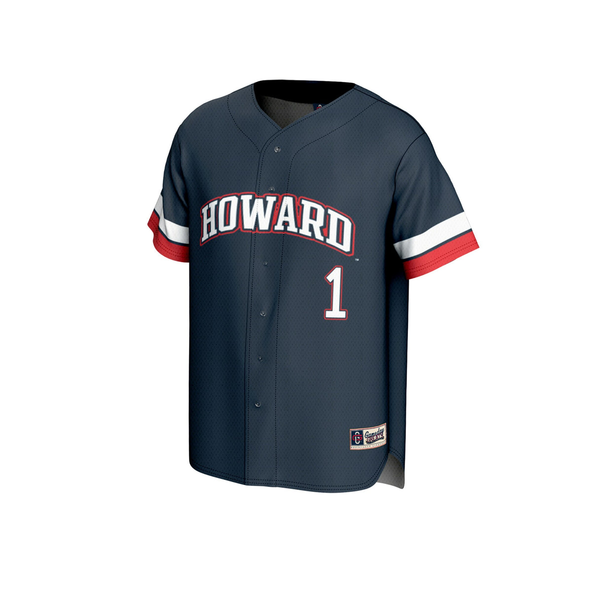 #1 Howard Bison GameDay Greats Collegiate Baseball Fashion Jersey - Navy