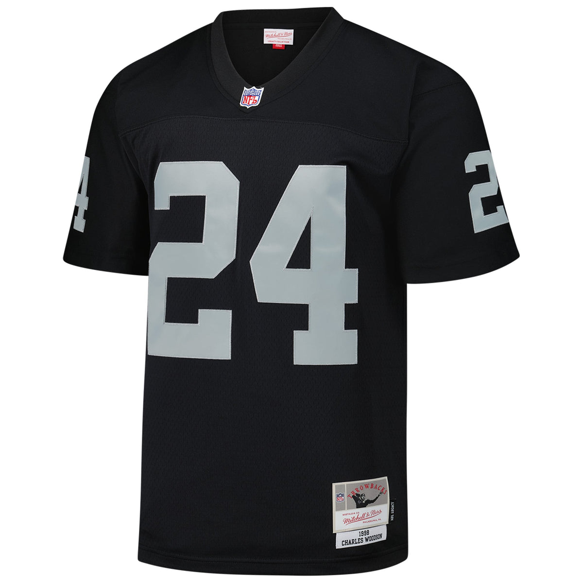 Las Vegas Raiders Charles Woodson Mitchell & Ness Black Legacy Replica Jersey