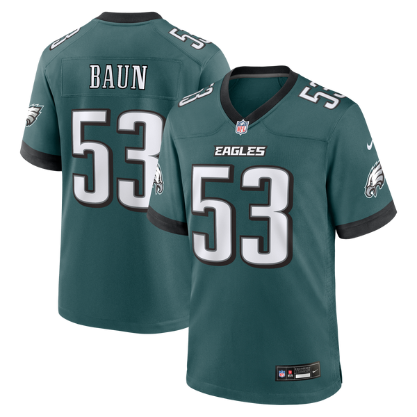 Philadelphia Eagles Zack Baun Midnight Green Team Game Jersey