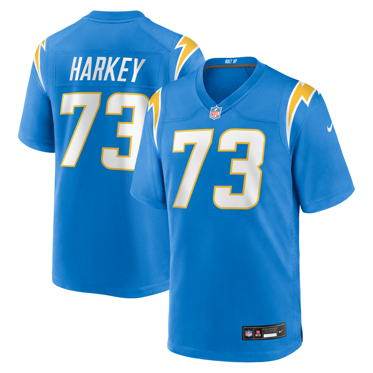 Los Angeles Chargers Alex Harkey Powder Blue Team Game Jersey