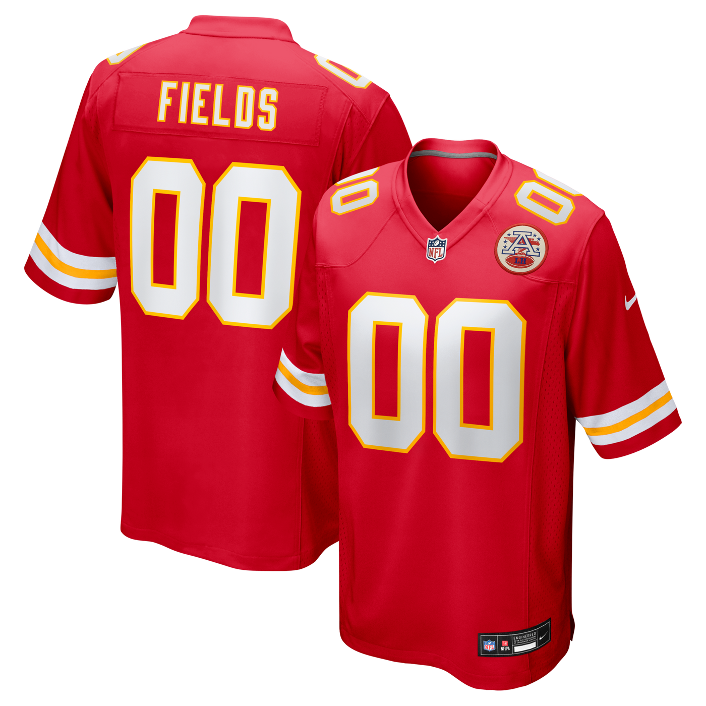 Kansas City Chiefs Justin Fields Nike Red Game Jersey