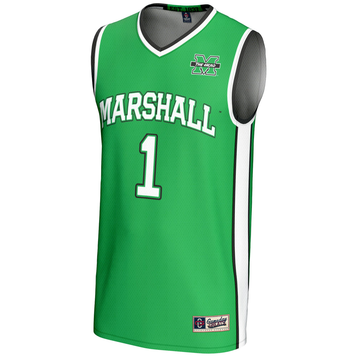 #1 Marshall Thundering Herd GameDay Greats Lightweight Basketball Fashion Jersey - Kelly Green